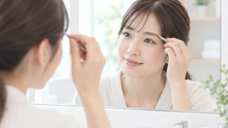 眉のお手入れをする女性のイメージ